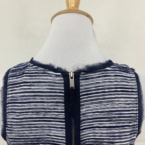Anthropologie Vanessa Virginia Tank Top Women XS Navy Textured Striped Crew Neck - Picture 7 of 14